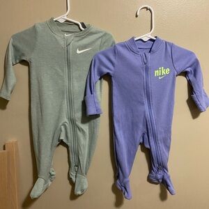 NWOT Nike Baby Footed Onesies - Sage Green & Lavender